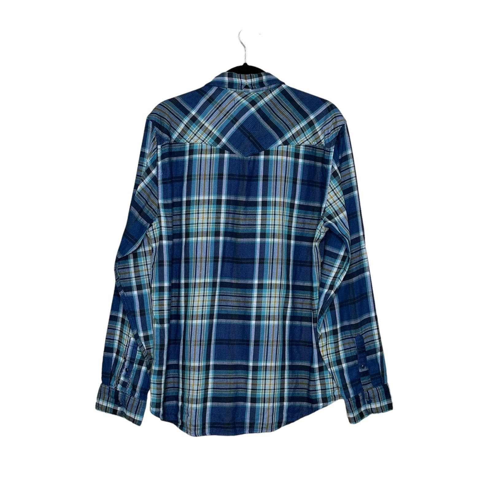Guess Guess blue plaid long sleeves flannel shirt size large Size US L / EU 52-54 / 3 - 2 Thumbnail