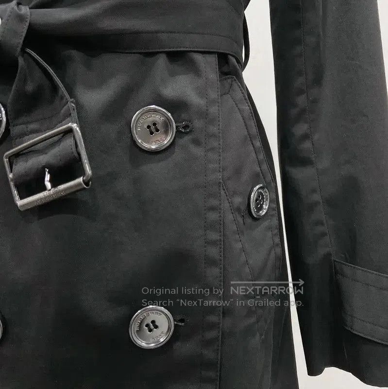 Burberry Burberry Black Cotton Long Trench Coat. Size S / US 4 / IT 40 - 6 Thumbnail