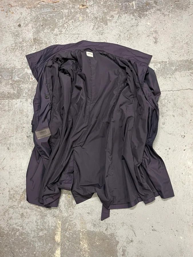 Armani Collezioni AW2010 Armani Collezioni Dark Purple Asymmetrical Light Trench Coat Size US S / EU 44-46 / 1 - 9 Thumbnail