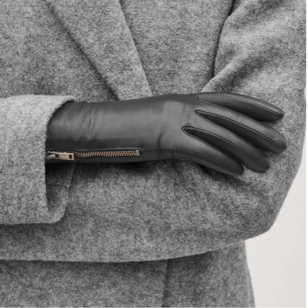 COS Leather Gloves with Cashmere Lining