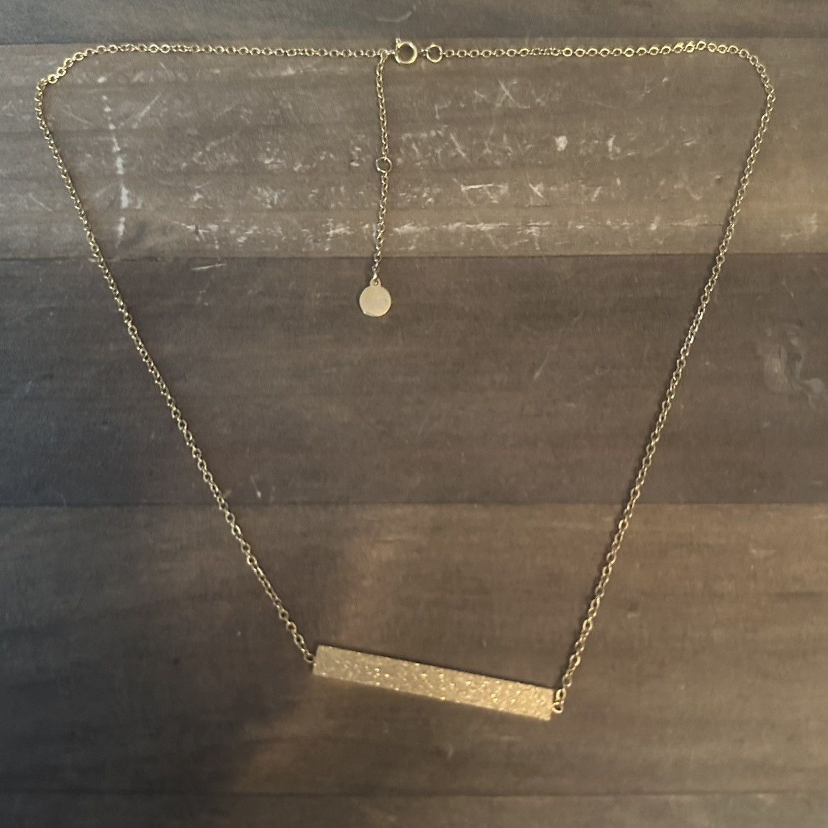 Vintage Vintage gold stainless steel textured bar necklace Size ONE SIZE - 2 Thumbnail