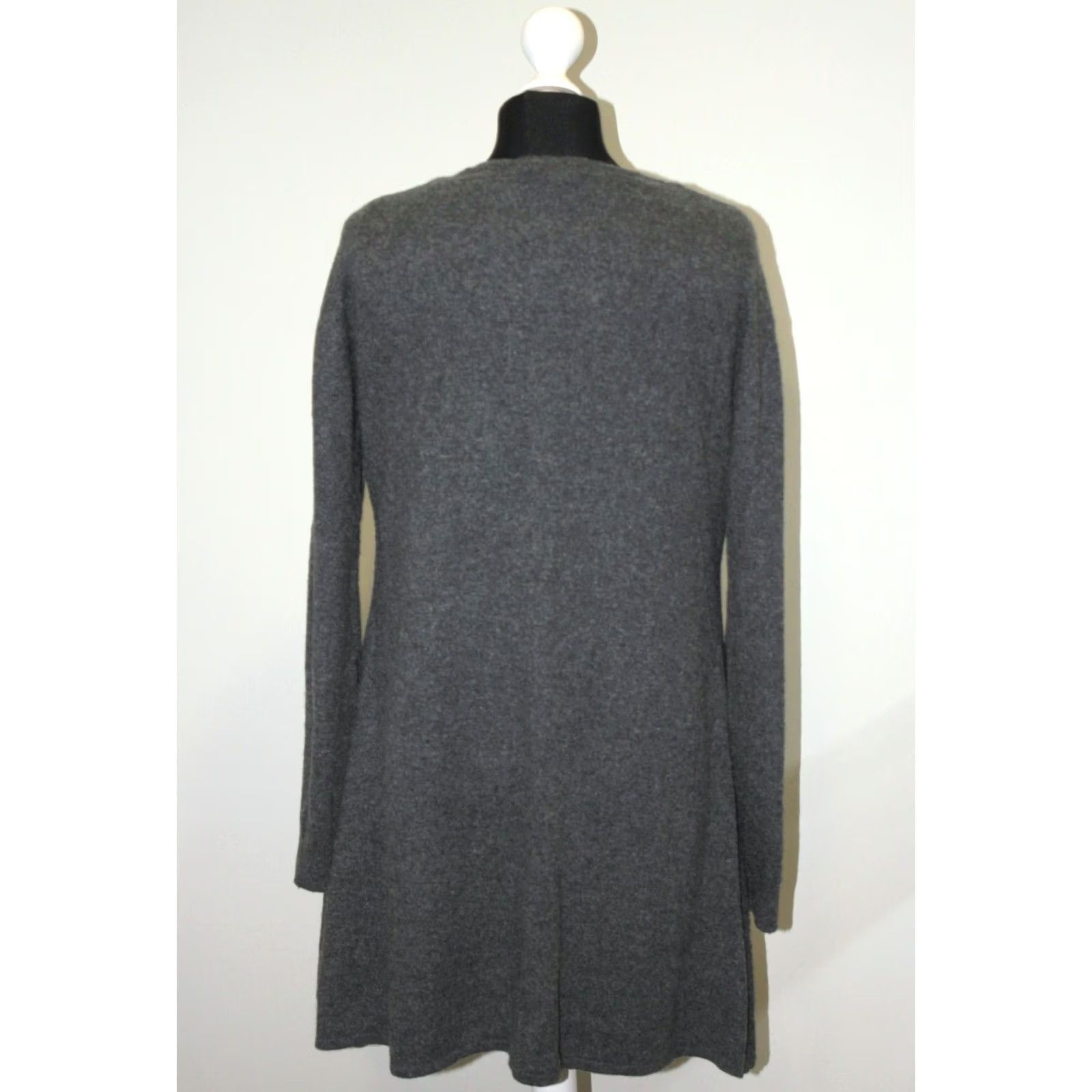 Vintage grey 100% cashmere cardigan wrap robe Size L womens Size L / US 10 / IT 46 - 3 Thumbnail