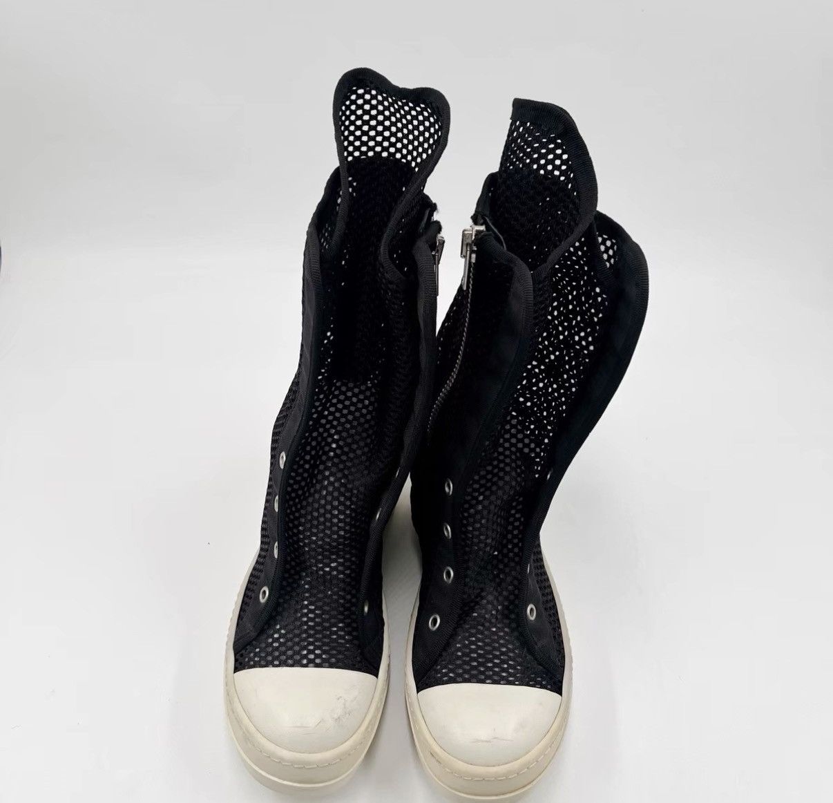 Rick Owens Rick Owens / RO Black Mesh Breathable High-Top Sneakers K12 Size US 5 / IT 35 - 2 Thumbnail