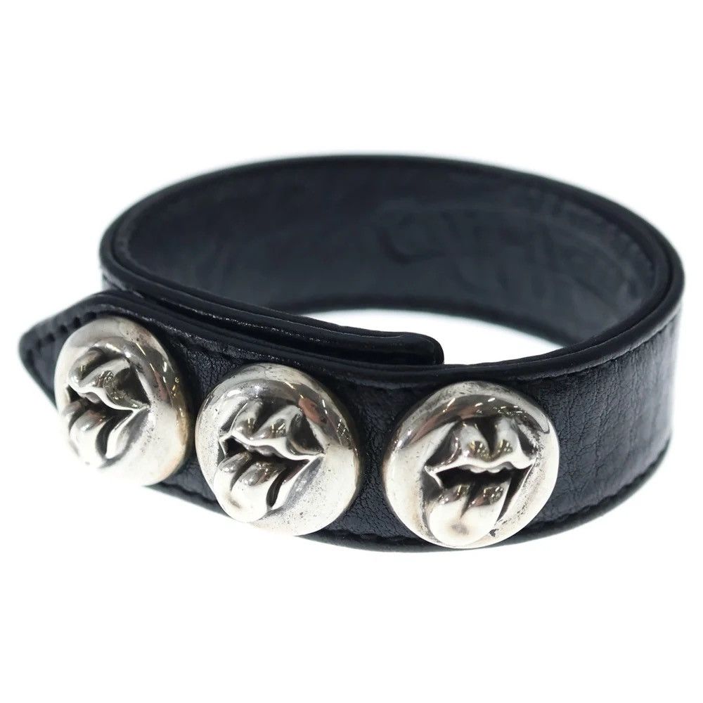 Chrome Hearts Chrome Hearts Rolling Stones lip tongue leather bracelet Size ONE SIZE - 1 Thumbnail