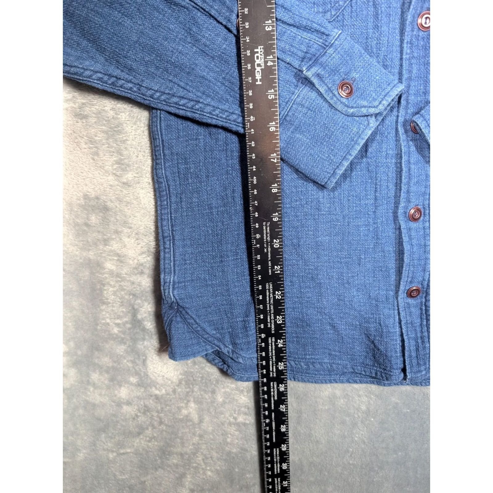 Taylor Stitch Taylor Stitch Shirt Mens 38 Blue Long Sleeve Button-Up Front Workwear Casual Slub Size US M / EU 48-50 / 2 - 2 Thumbnail