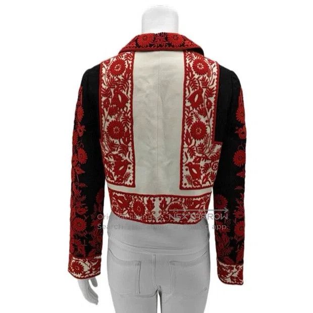 Valentino Valentino Red lace embroidered jacket Size S / US 4 / IT 40 - 2 Thumbnail