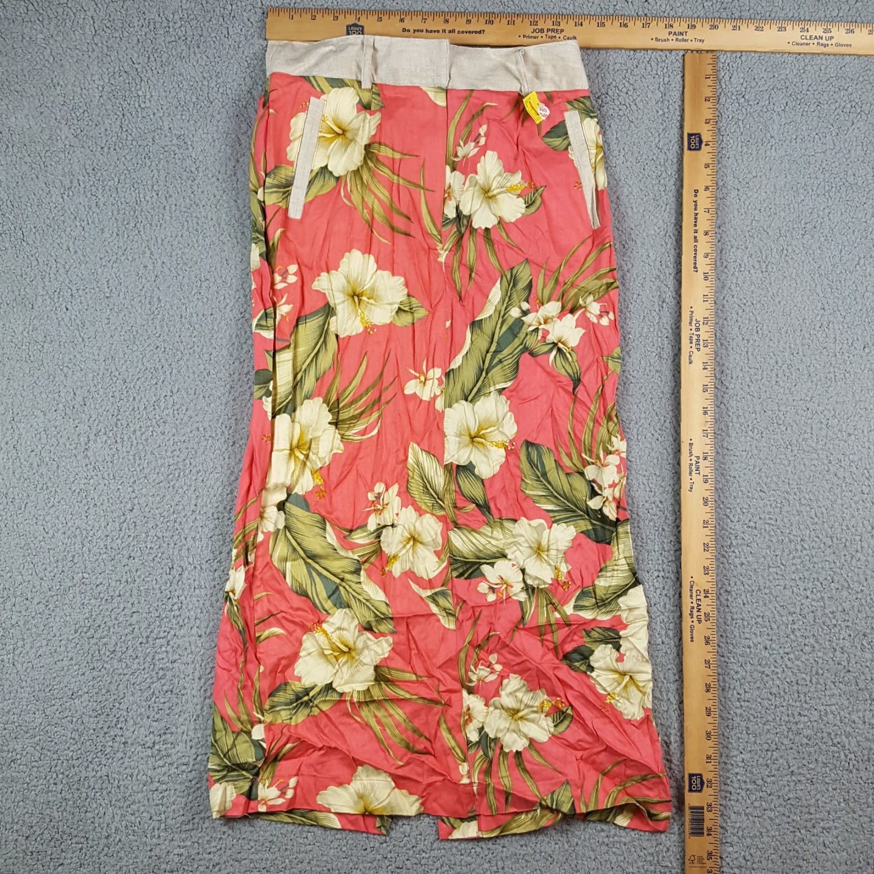 Vintage Vintage Tehama Women's Long Pencil Skirt 6 Pink Floral Rayon Y2K Retro 90s 00s All Seasons Size 28" / US 6 / IT 42 - 3 Thumbnail