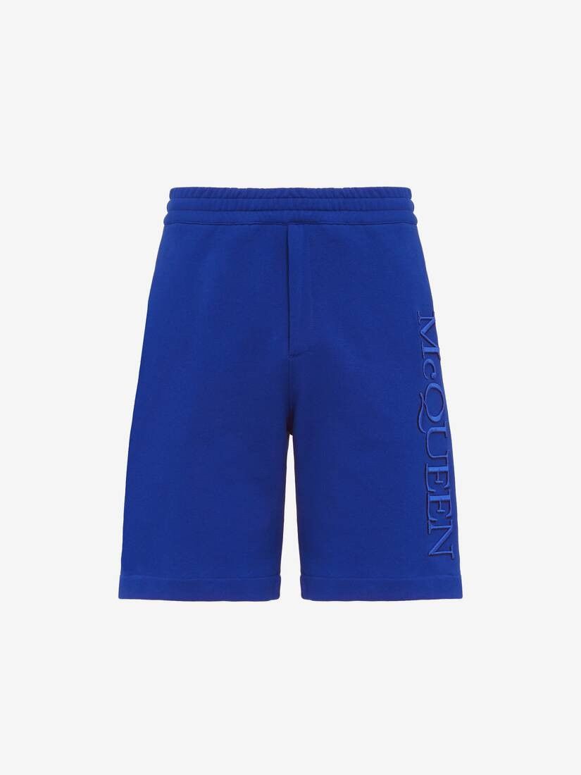 Alexander McQueen o1w1db10725 Logo Embroidery Shorts in Galactic Blue Size US 32 / EU 48 - 1 Thumbnail