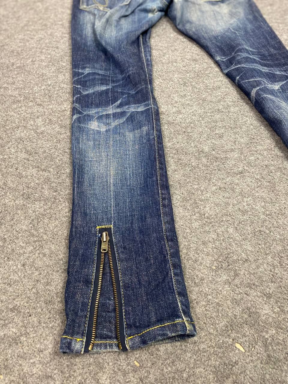 Japanese Brand rico jeans riri zipper distressed rework bondage denim Size 32" / US 10 / IT 46 - 7 Thumbnail