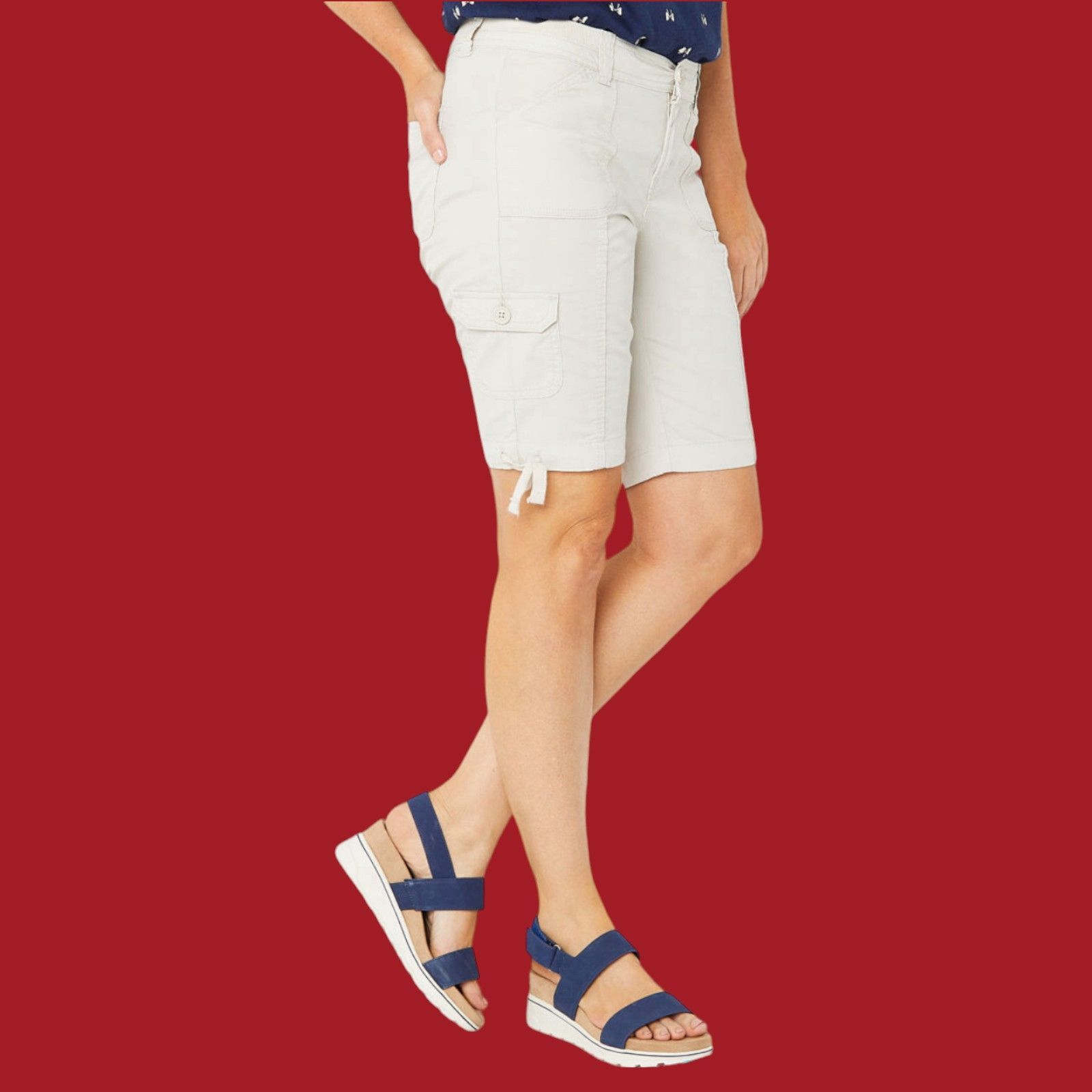 Other St. John's Bay - Women's Mid-Rise Cargo Bermuda Short - Ligh Size 27" / US 4 / IT 40 - 15 Thumbnail