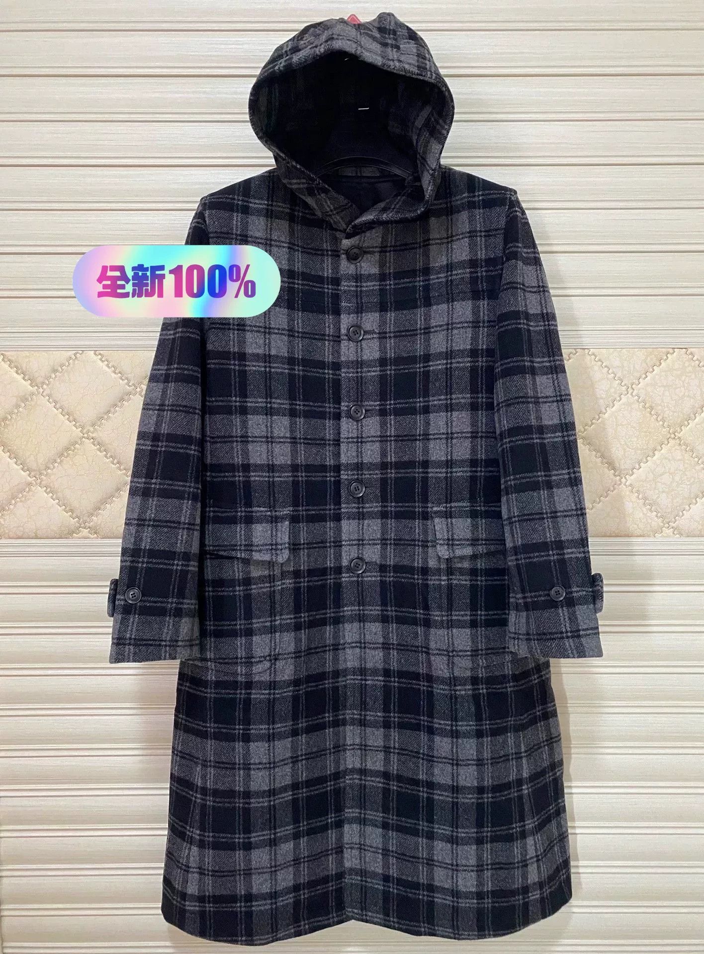 Vintage 1990s PPFM Vintage Carbon Gray Wool Coat Size US L / EU 52-54 / 3 - 1 Thumbnail