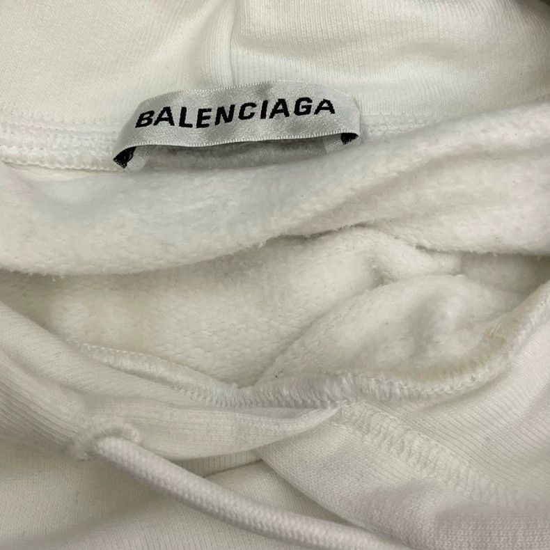 Balenciaga Balenciaga White chest red signature Logo hooded sweater h Size US S / EU 44-46 / 1 - 6 Thumbnail