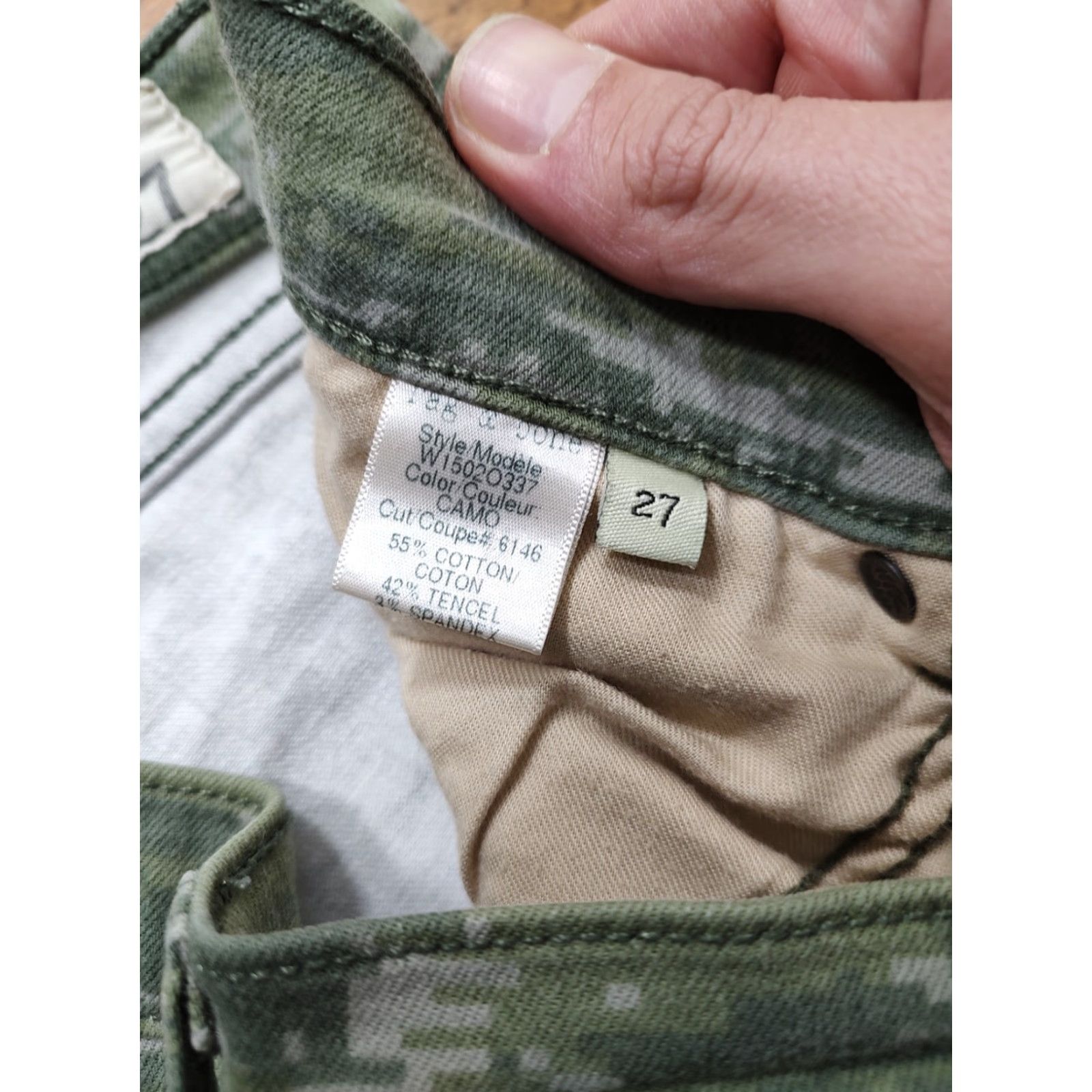 Rag & Bone Rag & Bone Jeans Womens Skinny Low Rise Slim Stretch 5-Pocket Green Camouflage 27 x 28 | Denim Cotton Spandex Tencel USA Vintage N/A Size 27" / US 4 / IT 40 - 7 Thumbnail