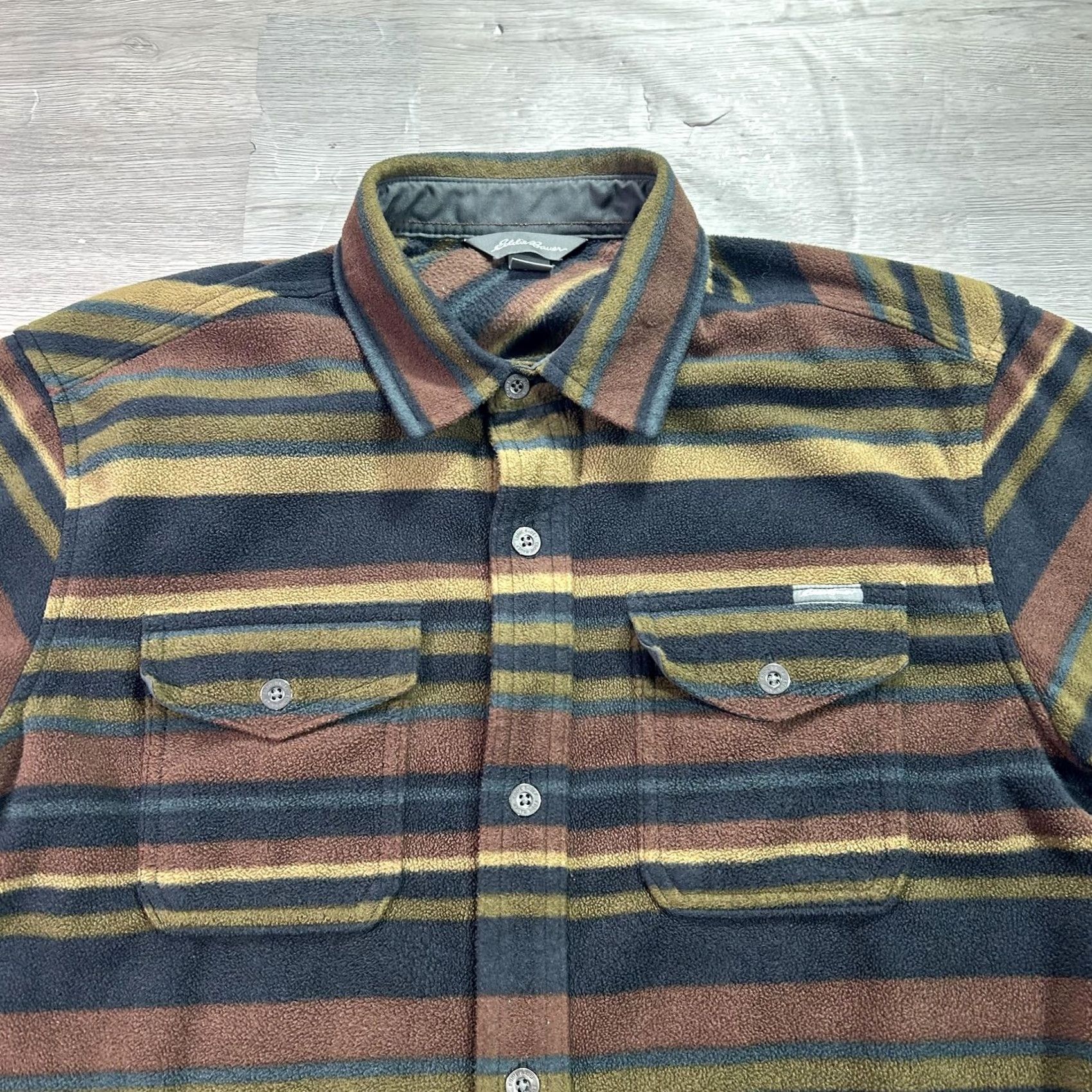 Eddie Bauer Eddie Bauer Shirt Mens Medium Multicolor Striped Fleece Button Up Outdoor Size US M / EU 48-50 / 2 - 3 Thumbnail