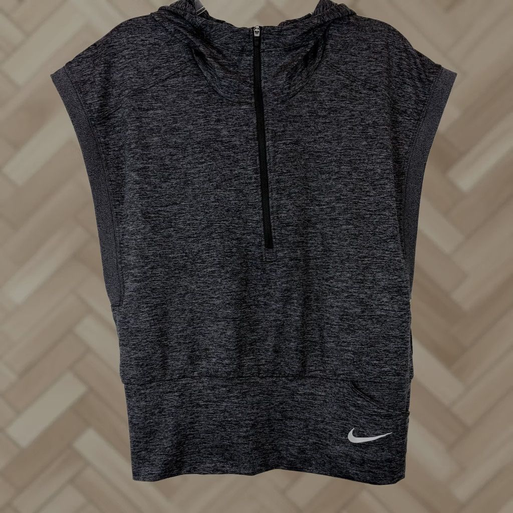 Nike Nike Vest Womens L Dark Gray Running Funnel Neck Training Grey Size L / US 10 / IT 46 - 1 Thumbnail