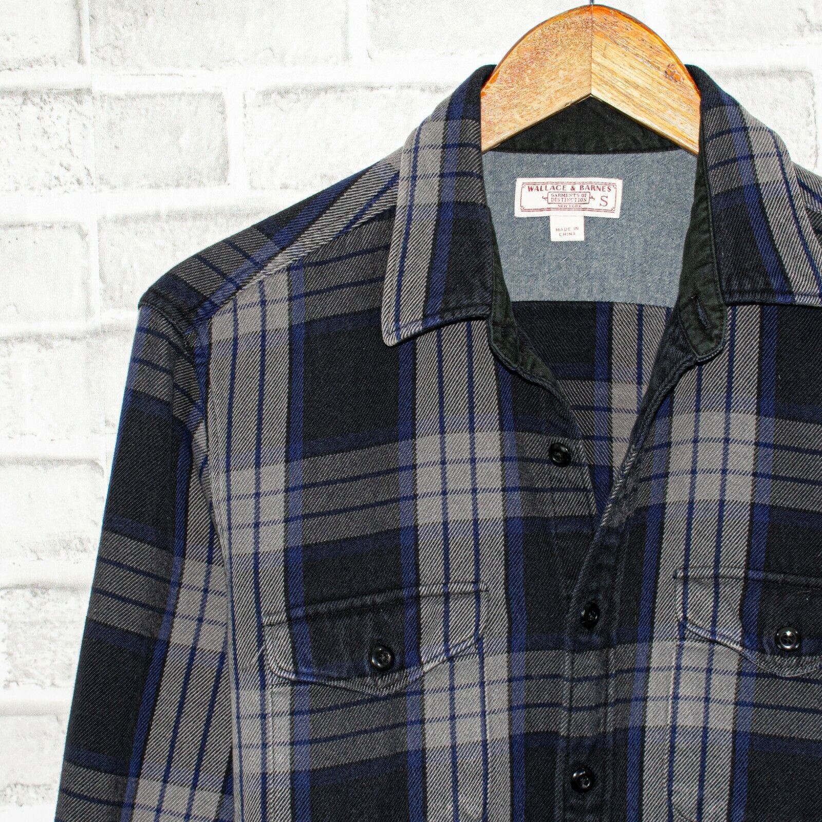 Wallace & Barnes Wallace & Barnes Button up Flannel Shirt Gray Blue Plaid Size US S / EU 44-46 / 1 - 5 Thumbnail