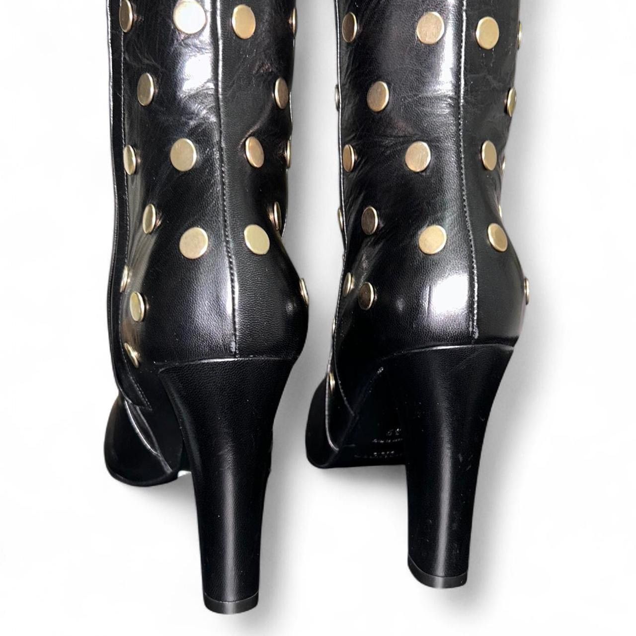 Saint Laurent Paris SAINT LAURENT Black knee-high Gold Stud leather boots Size US 9 / IT 39 - 17 Thumbnail