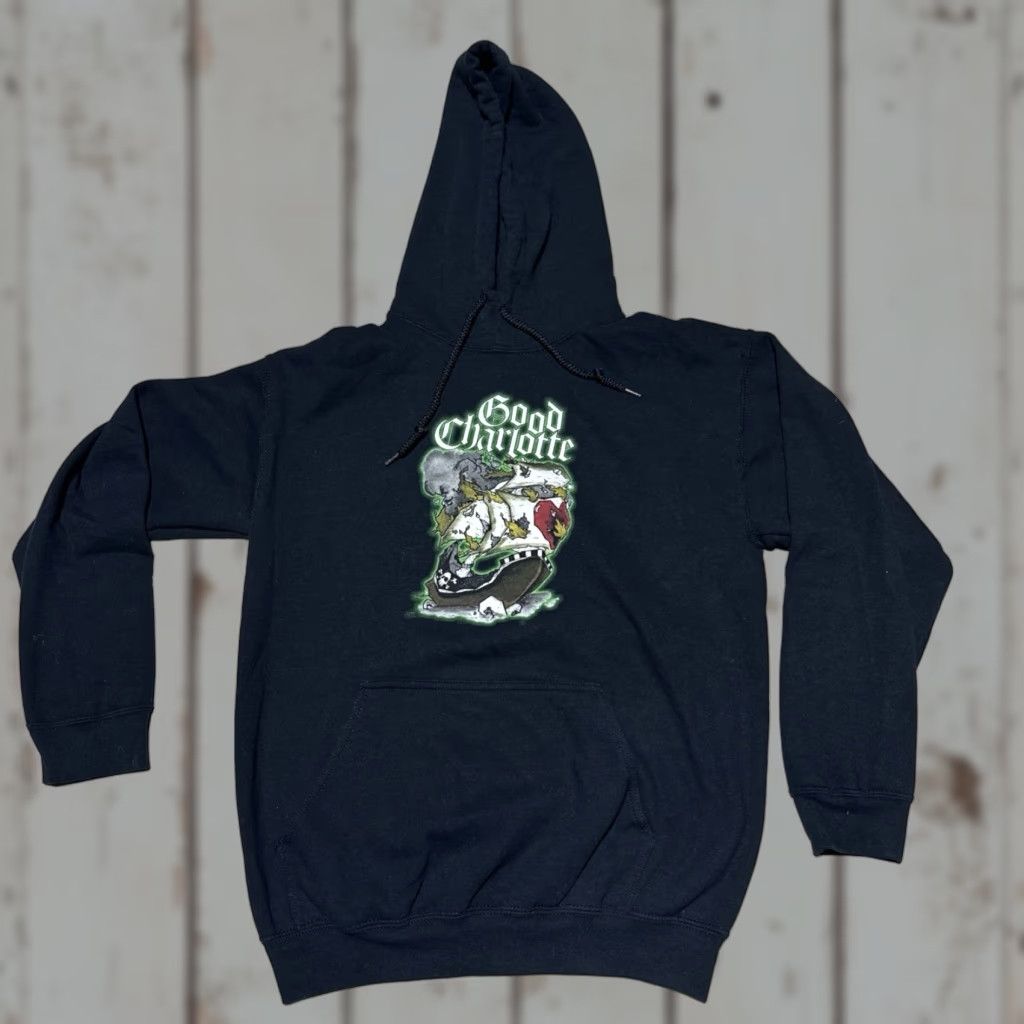 VTG Good Charlotte Official Adult Men’s SZ M Hoodie Black Pull Over Y2K 2000s Mens
