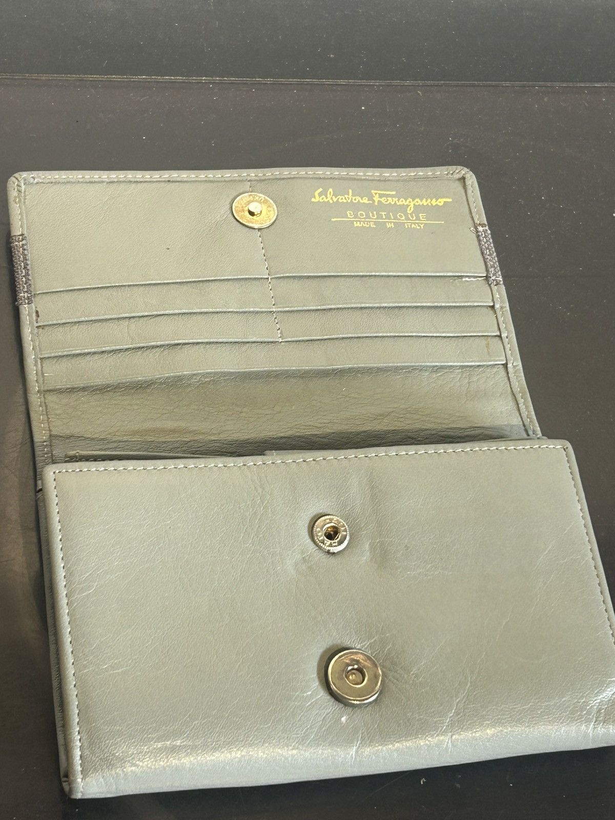 Salvatore Ferragamo Ferragamo Vintage Leather Gray Wallet Size ONE SIZE - 4 Thumbnail