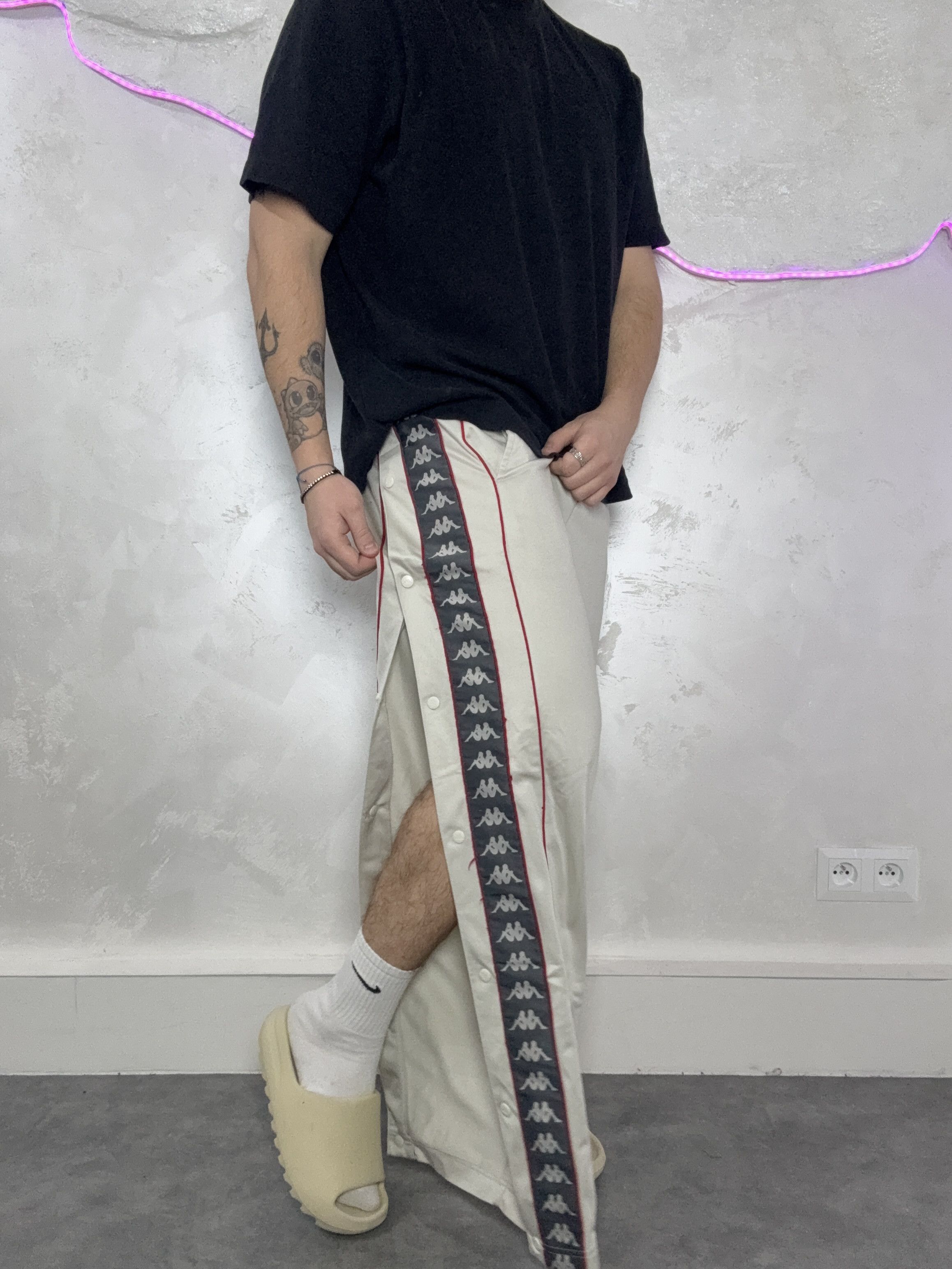Kappa Vintage Kappa Large Baggy Pants button up Adibreak vibe Size US 33 - 1 Thumbnail