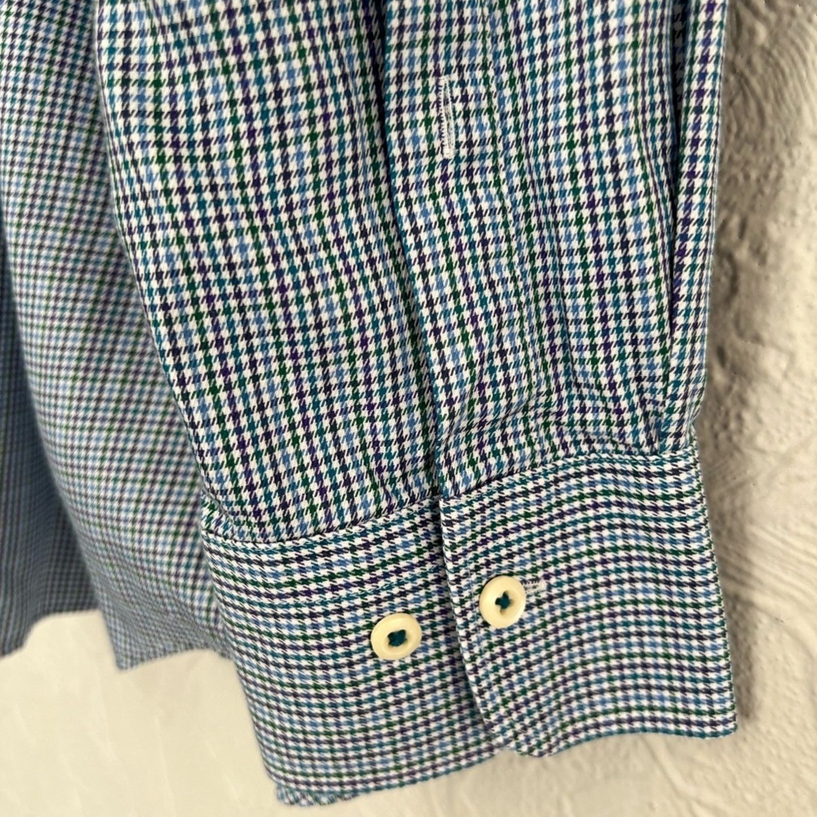 Peter Millar Peter Millar Mini Check Blue Mens Button Down Shirt XL EUC Size US XL / EU 56 / 4 - 9 Thumbnail