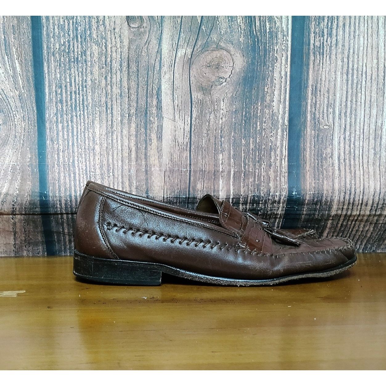 Florsheim Men's Tassel Loafers Brown Slip-On Moc Toe Dress Shoes Size US 10 / EU 43 - 6 Thumbnail