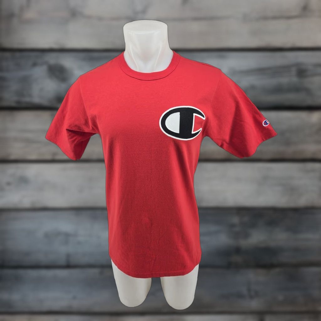 Champion VINTAGE Champion Men's T-Shirt Logo Red Classic Shirt M Adult Medium Red Logo Size US M / EU 48-50 / 2 - 1 Thumbnail