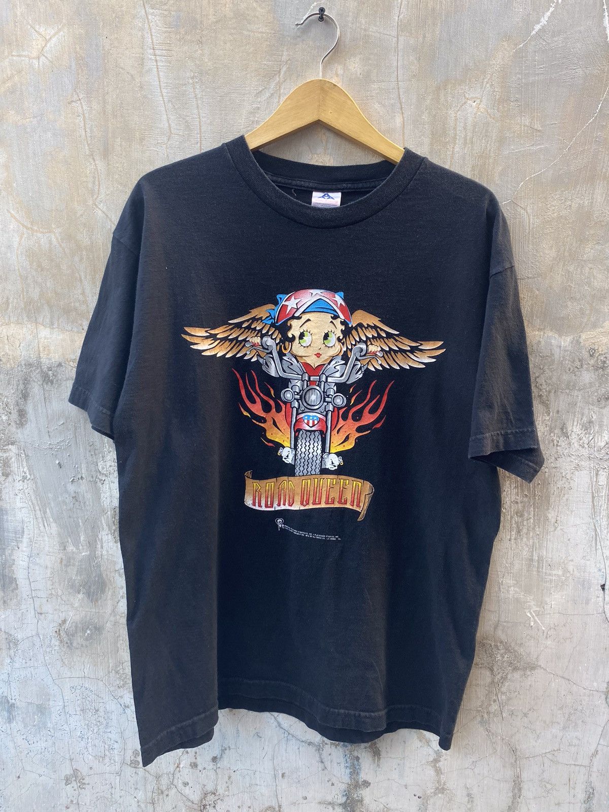 T-shirt Betty Boop Road Queen Biker Tee 1998 VTG