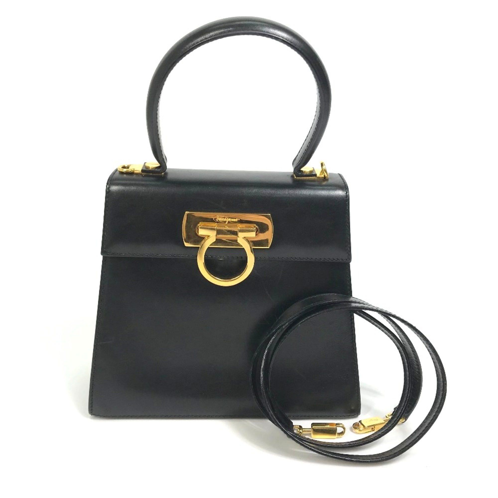 Salvatore Ferragamo Salvatore Ferragamo Shoulder 2WAY Shoulder Bag Shoulder Bag Black GoldHardware Size ONE SIZE - 1 Thumbnail