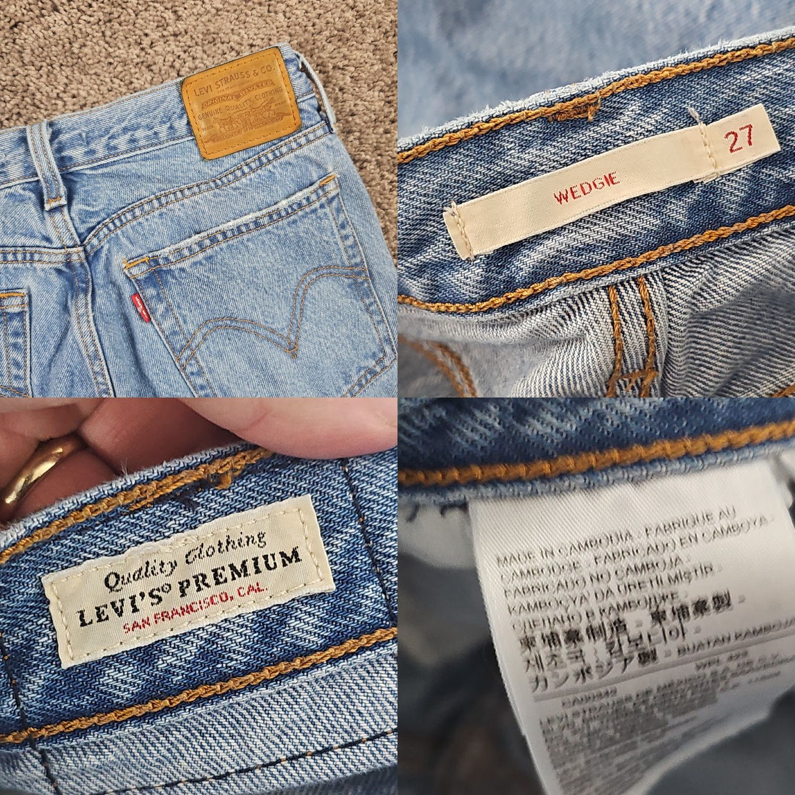 Levi's Levis Wedgie Jeans Women 27 Icon Fit Ankle Mid Rise Distressed 100% Cotton 25x27 Size 27" / US 4 / IT 40 - 8 Thumbnail