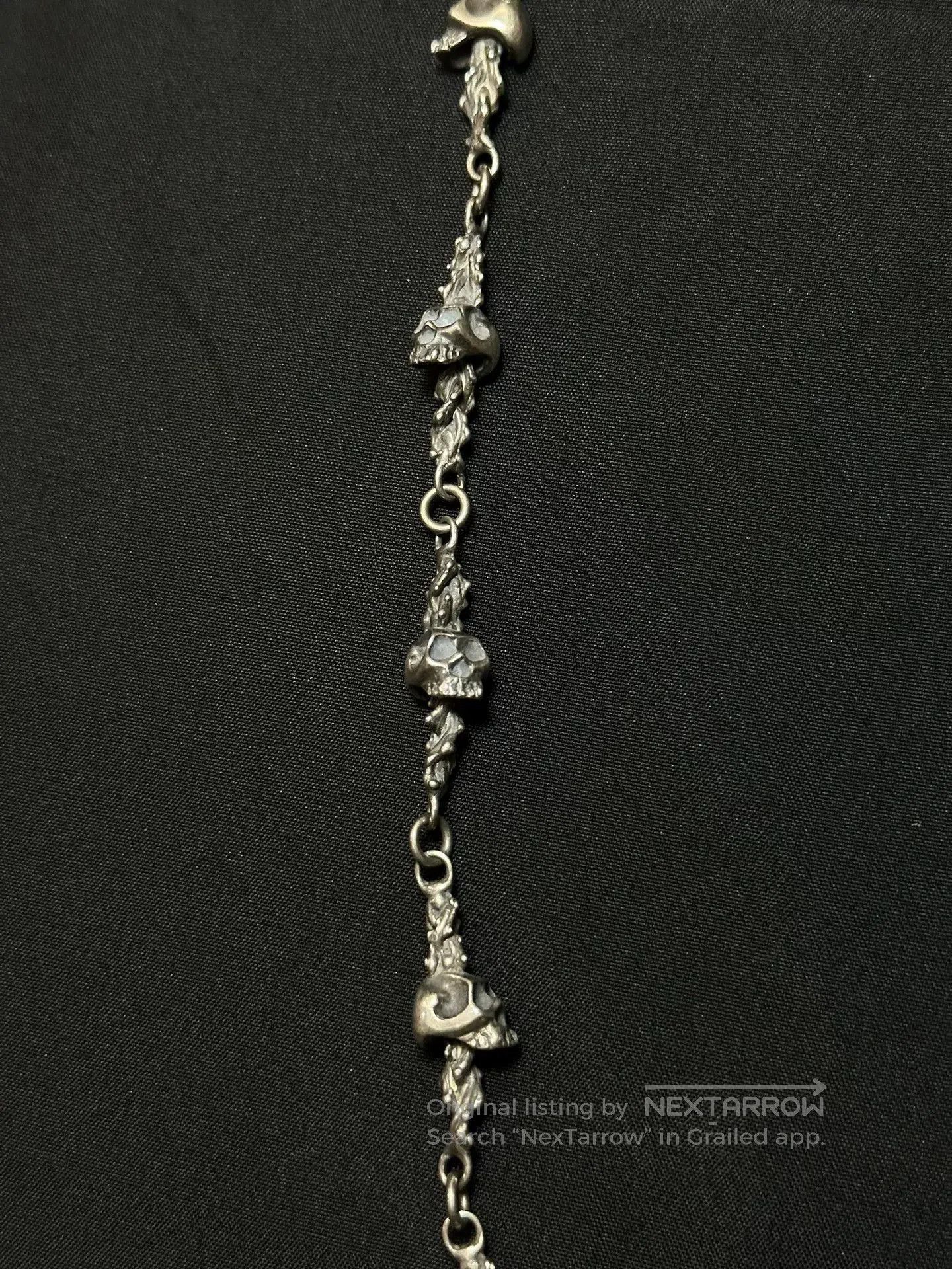 Vintage Vintage 80s Pure Silver Skull Pants Chain. Size ONE SIZE - 3 Thumbnail