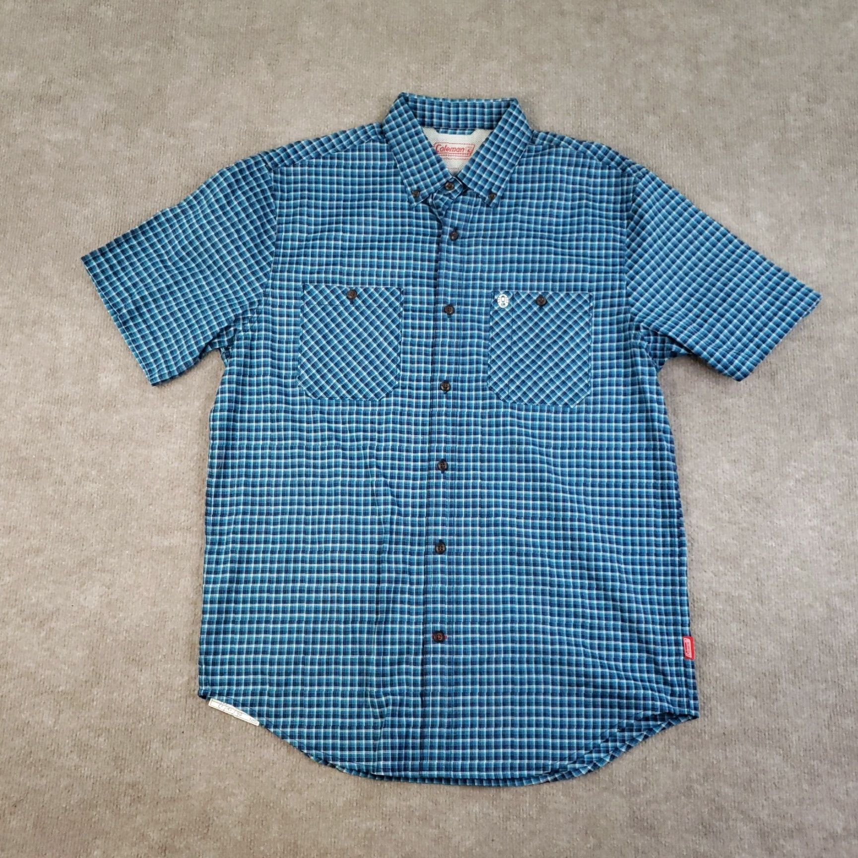 Vintage Coleman Shirt Button-Up Short Sleeve Men Medium Blue Plaid Casual Workwear NHS? Size US M / EU 48-50 / 2 - 2 Thumbnail
