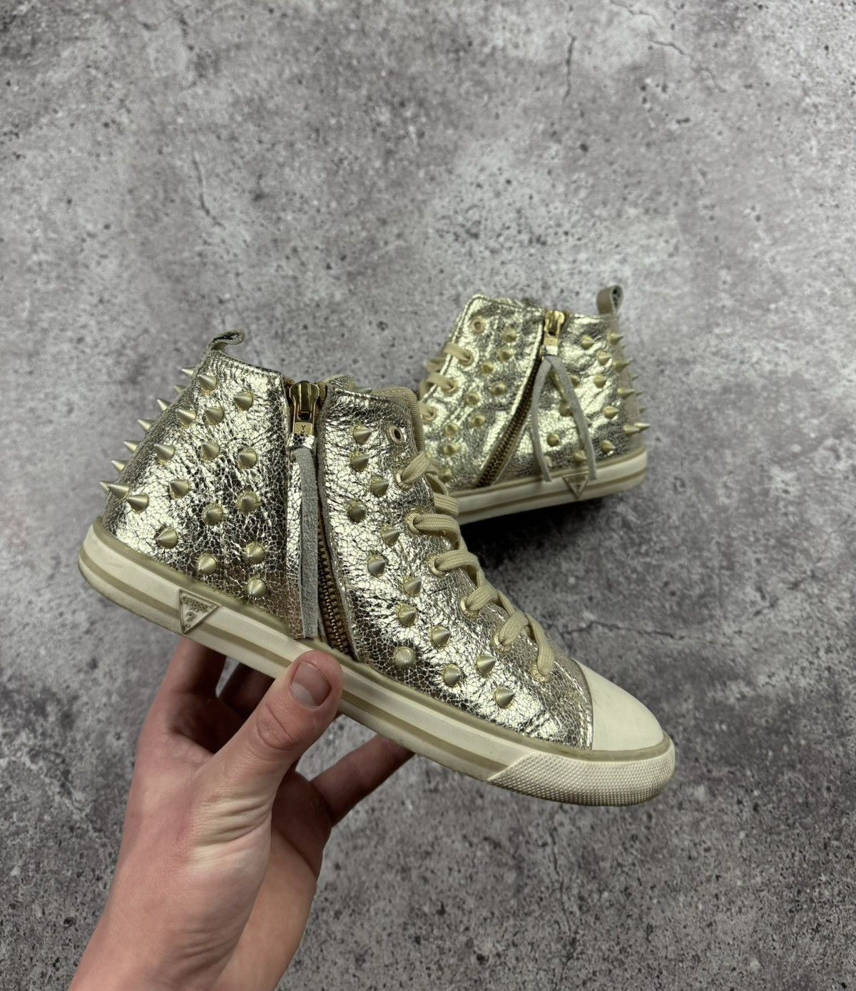 Guess AVANT GARDE GUESS SPIKED STUDED GOLD Y2K SNEAKERS Size US 8 / IT 38 - 5 Thumbnail