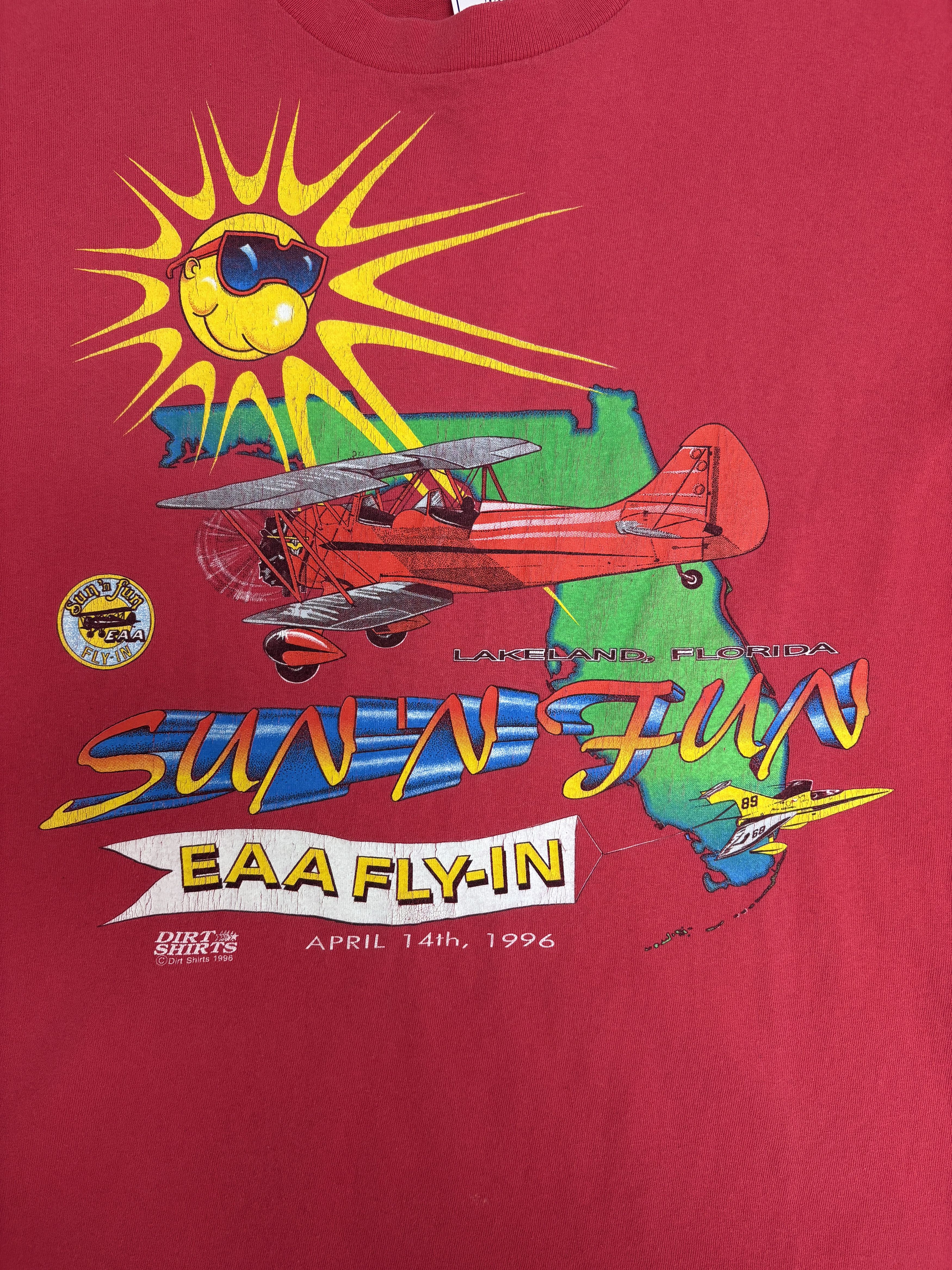 Vintage EAA Fly-In Sun N' Fun Vintage Red T-Shirt Tee Size US XL / EU 56 / 4 - 2 Thumbnail