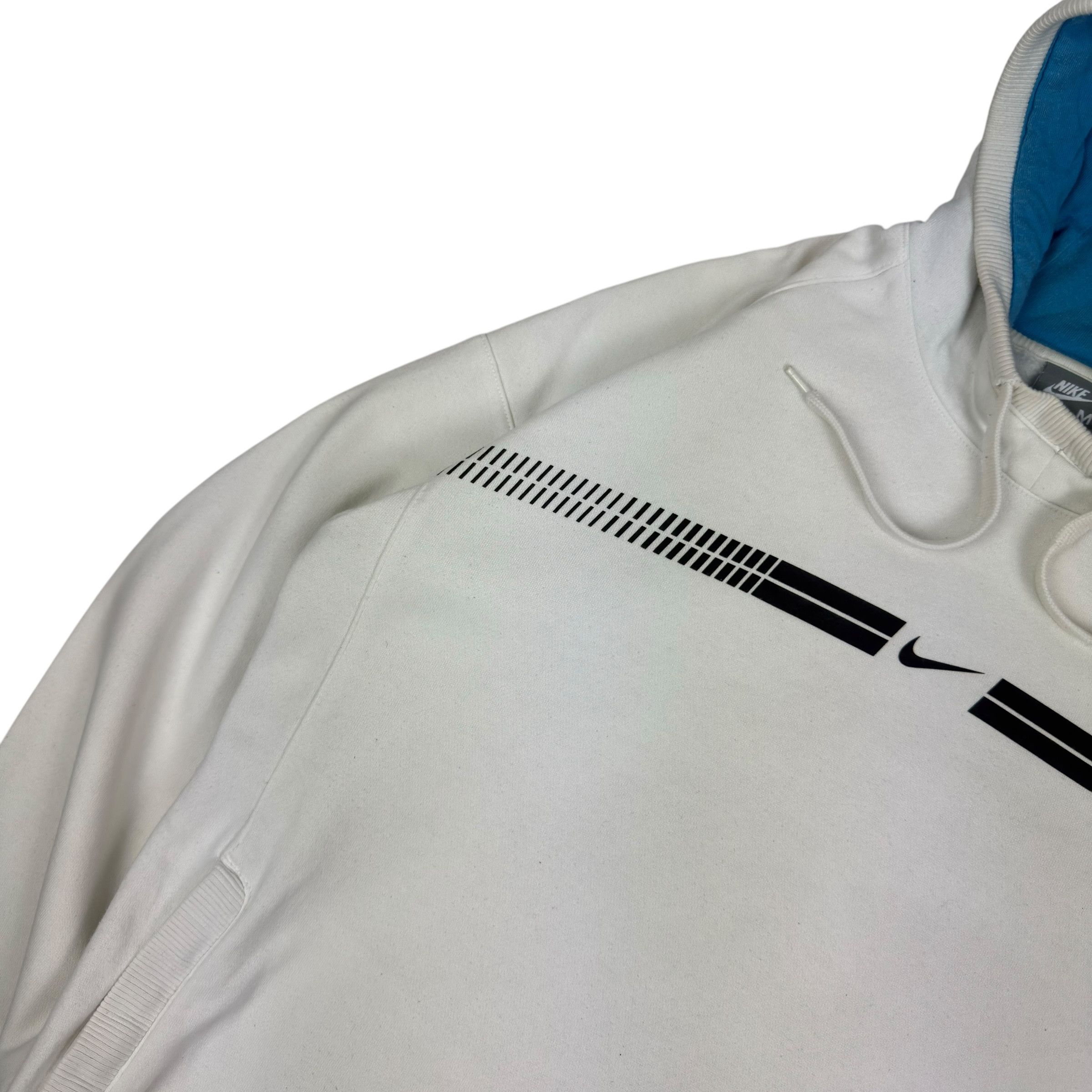 Nike Nike Men's White Middle Swoosh Pullover Fleece Hoodie Medium Size US M / EU 48-50 / 2 - 6 Thumbnail