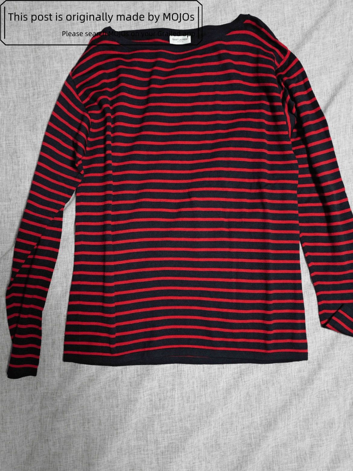 Sz S Saint Laurent Paris Thin Stripe Bred Knitwear