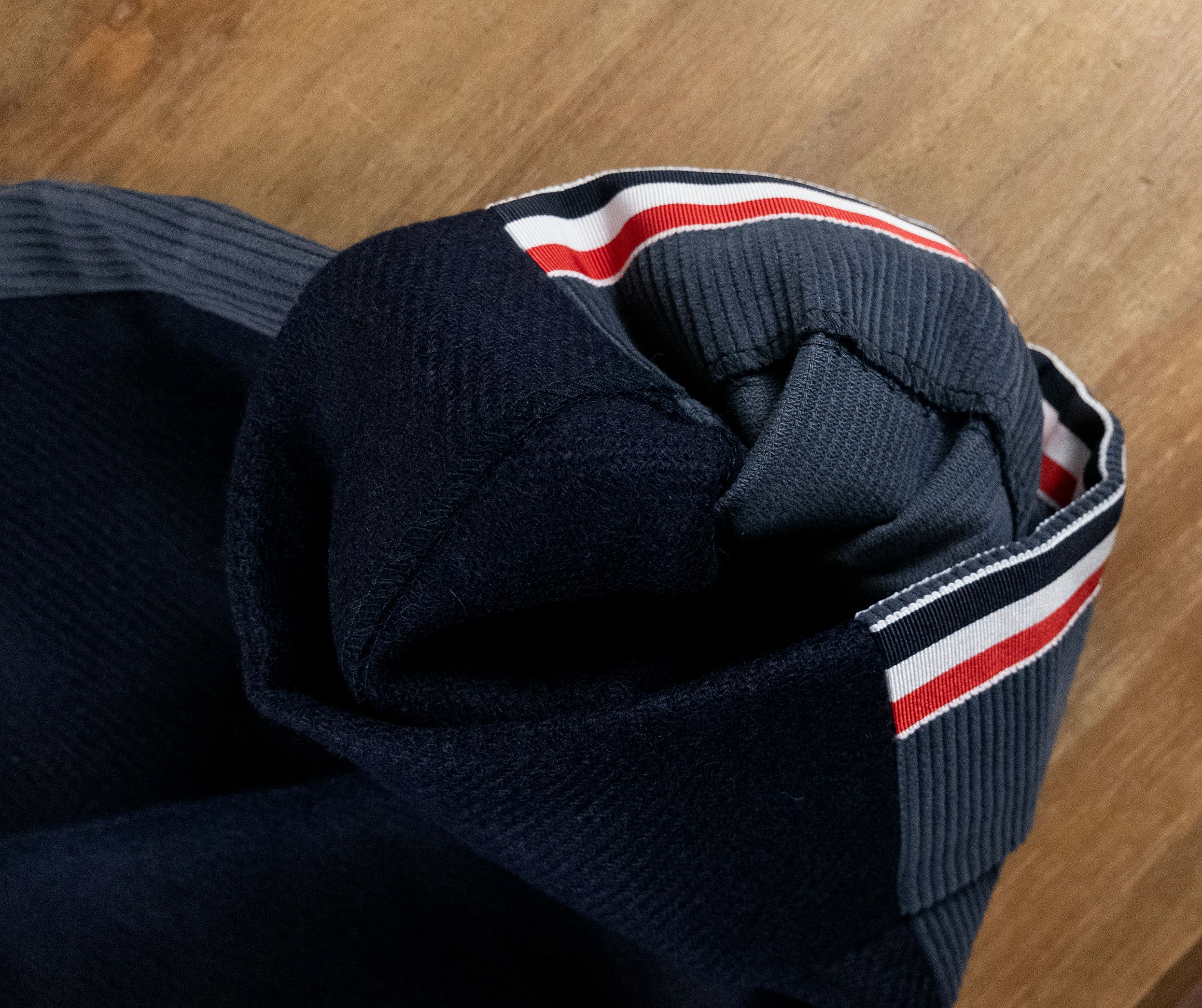 Thom Browne THOM BROWNE Fun-Mix blue wool & corduroy backstrap pants Size US 38 / EU 54 - 9 Thumbnail