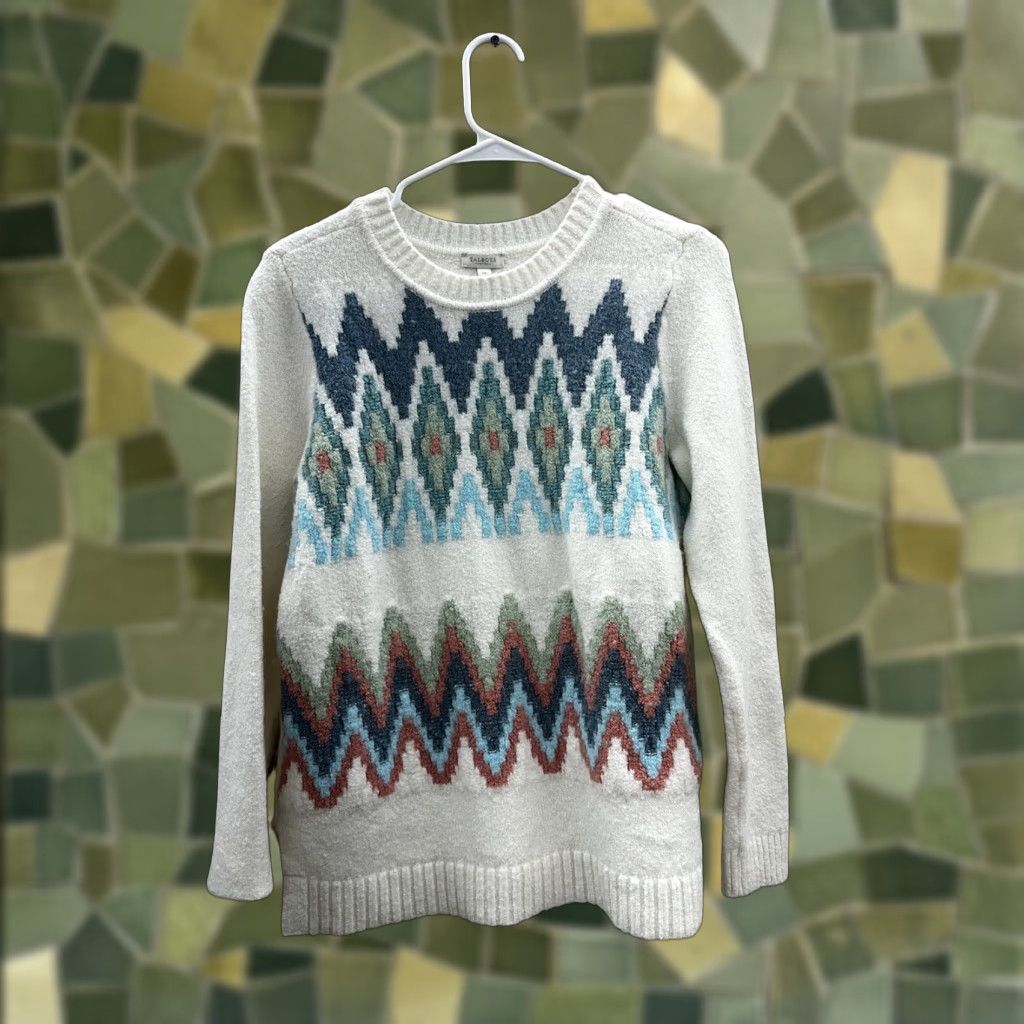 Talbots Talbots Sweater Shirt Women's Petite Small White Wool Blend Fiar Isle Soft Pullover Knit Crew Neck Regular Warm Casual Size S / US 4 / IT 40 - 1 Thumbnail