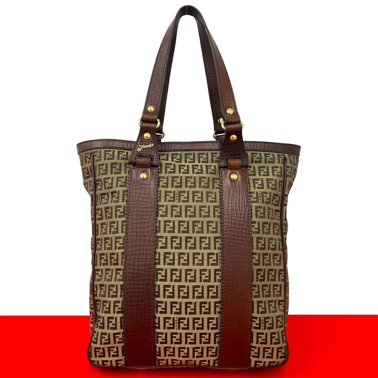 Fendi Fendi Fendi Zucchino Canvas Leather Tote Bag Leather Tote Bag DUTY FREE for USA Size ONE SIZE - 1 Thumbnail