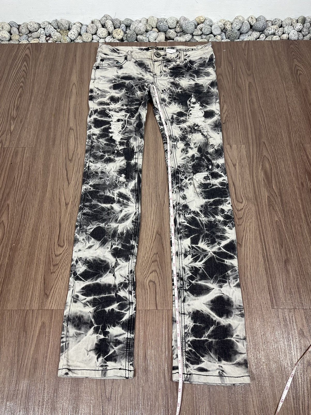 Punk and Yo Lil’ Marv Distressed Marble Wash Jeans Size US 31 - 17 Thumbnail