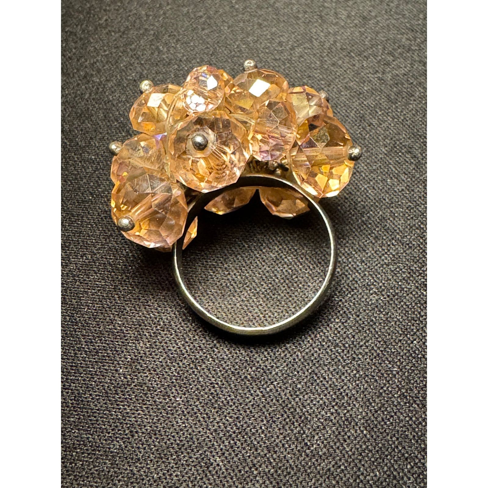 Other Vintage Sterling Silver w/ Pink A/B Cluster Ring Size 7.5 Size ONE SIZE - 5 Thumbnail