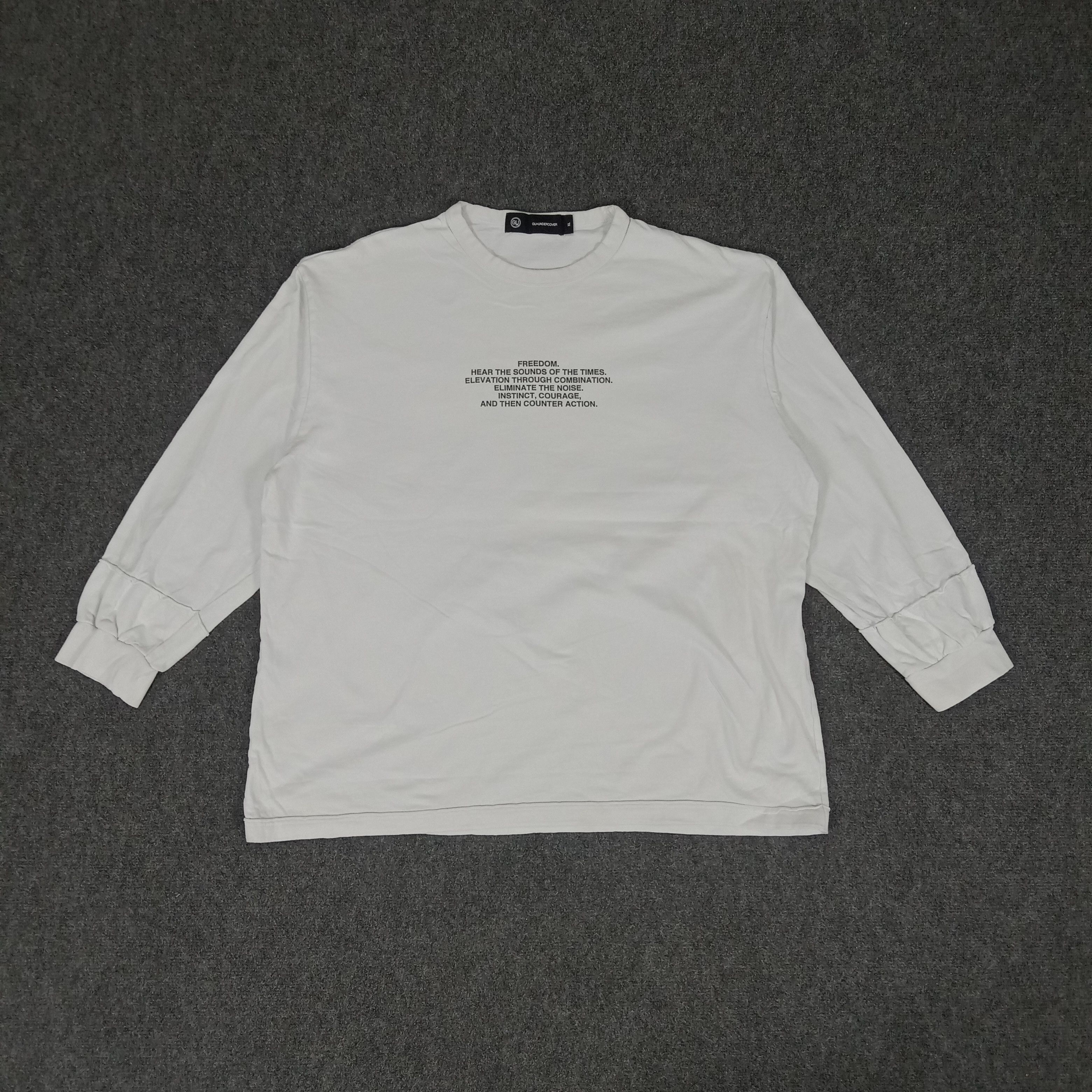 GU × Undercover × Vintage Gu X Undercover Japanese Brand Long Sleeve Tshirt Size US XXL / EU 58 / 5 - 3 Thumbnail