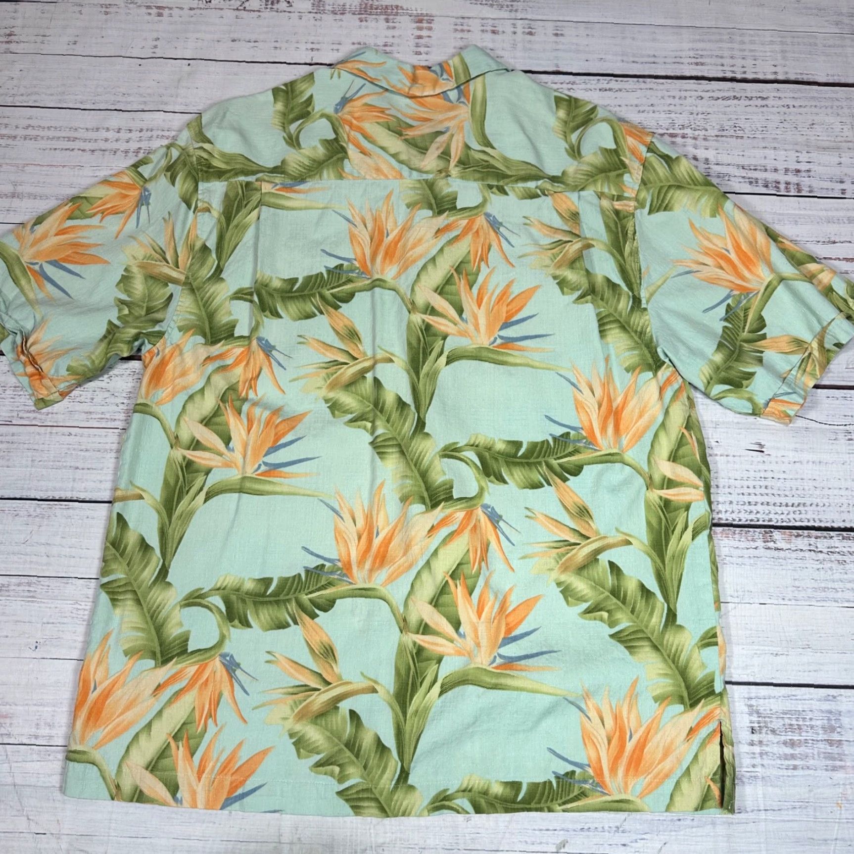 Vintage Jamaica Jaxx Mens Silk Short Sleeve Button-Up Hawaiian Shirt Sz L Green Floral Size US L / EU 52-54 / 3 - 5 Thumbnail