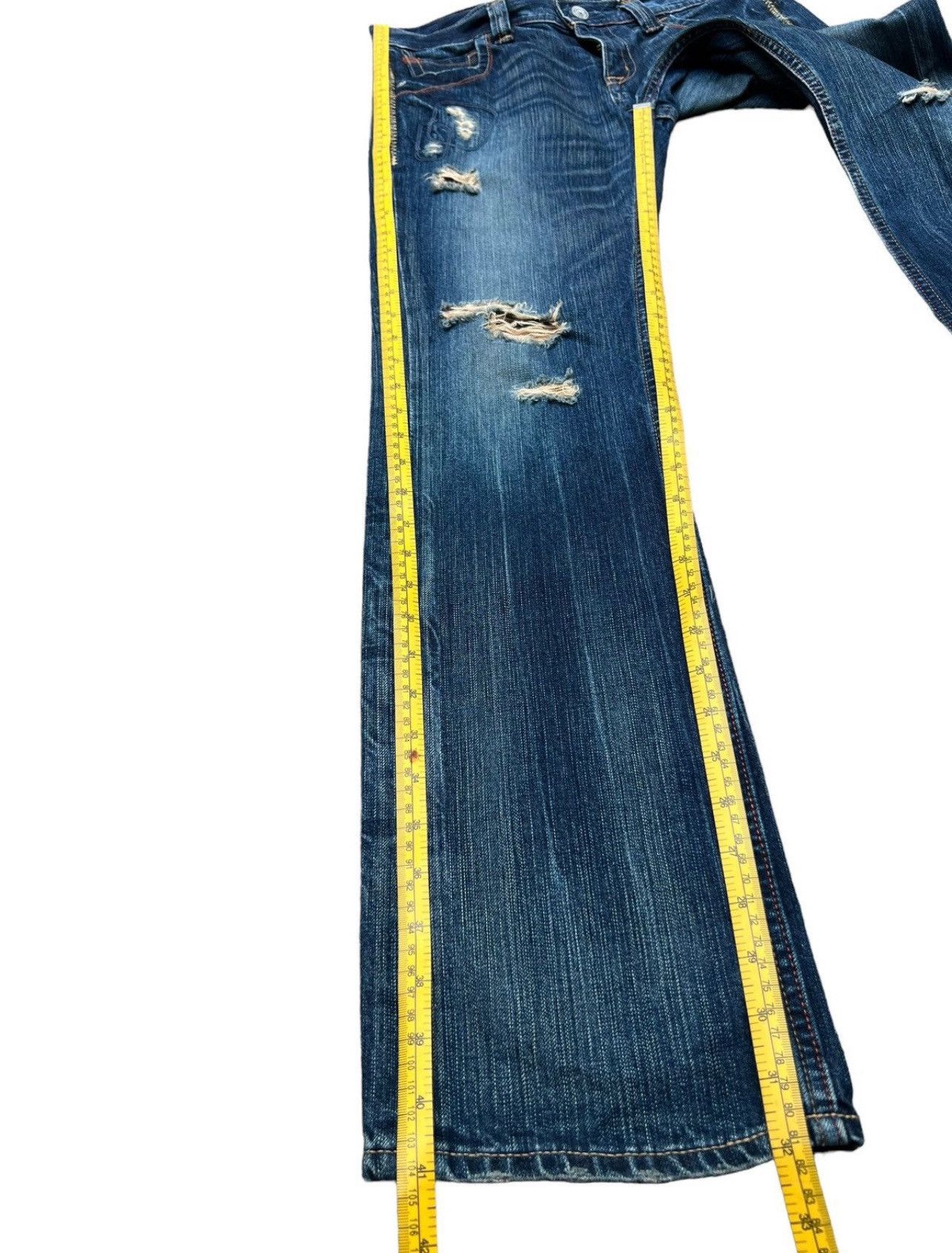 Japanese Brand Georgia Distressed Straight Cut Rusty Denim Jeans 33x32 Size US 33 - 10 Thumbnail