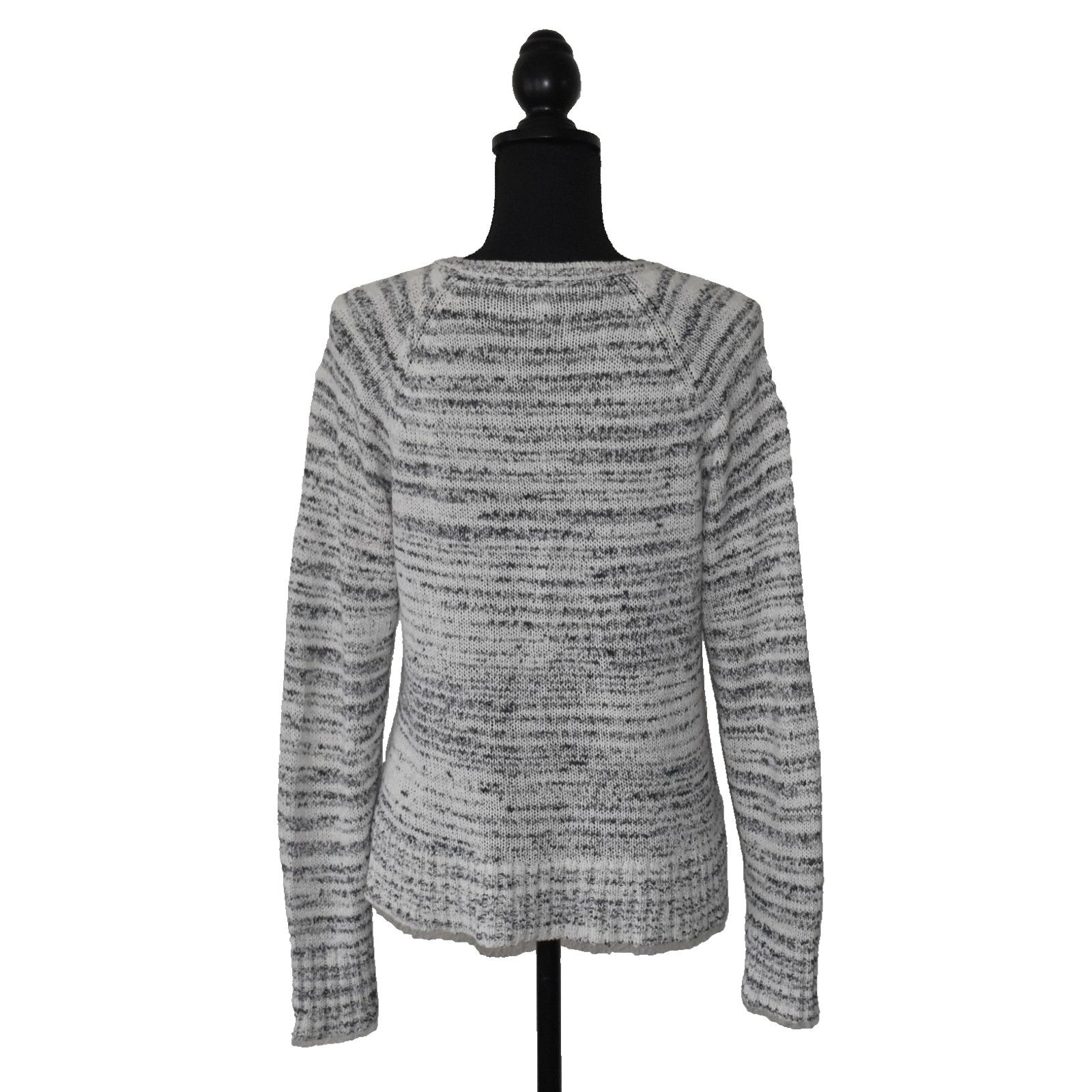 Eileen Fisher EILEEN FISHER Ash Gray Cotton/Nylon Knit V Neck Sweater Sz M Size M / US 6-8 / IT 42-44 - 3 Thumbnail