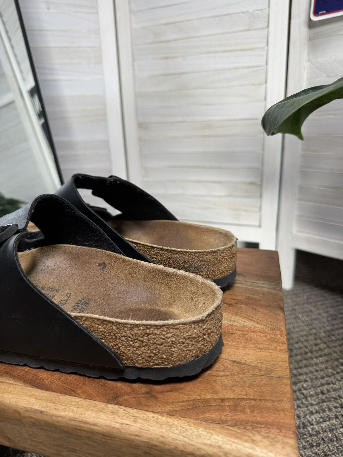 Birkenstock Men’s Leather Sandals Birkenstock Arizona Black Size:12 Size US 12 / EU 45 - 11 Thumbnail