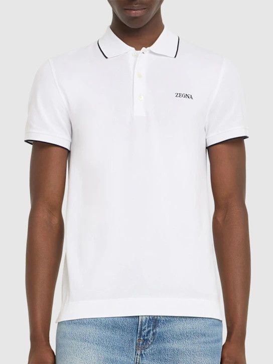 Z Zegna o1lsvrm0525 Short Sleeve Polo in White Size US L / EU 52-54 / 3 - 3 Thumbnail