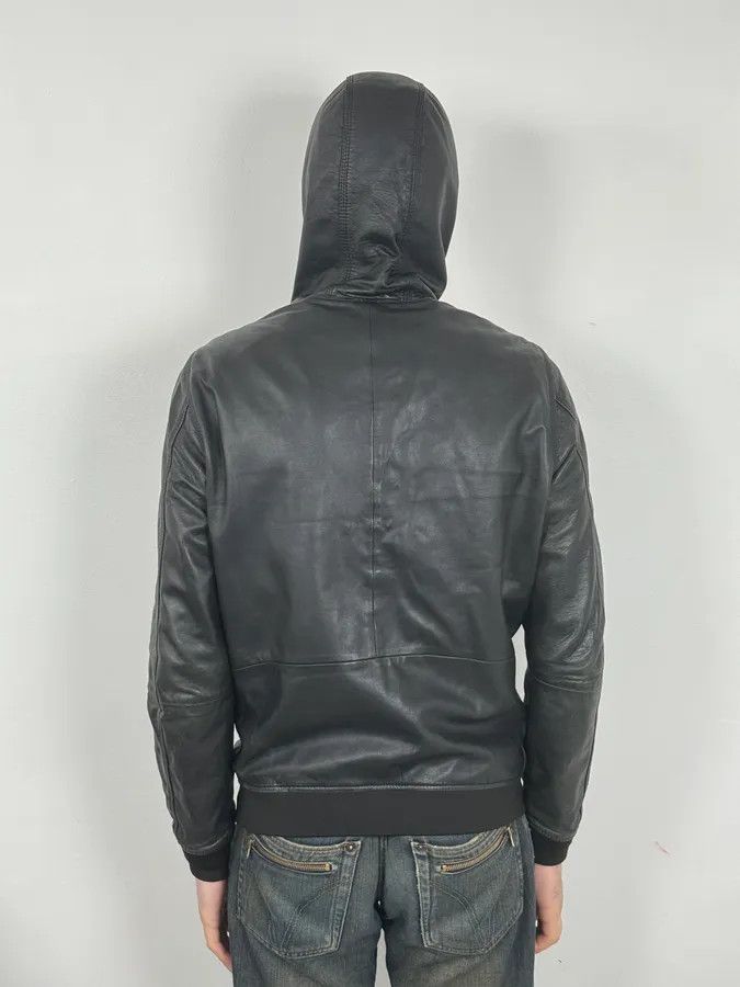 Diesel 2000s Diesel Black Mafia Leather Hooded Jacket Size US M / EU 48-50 / 2 - 3 Thumbnail
