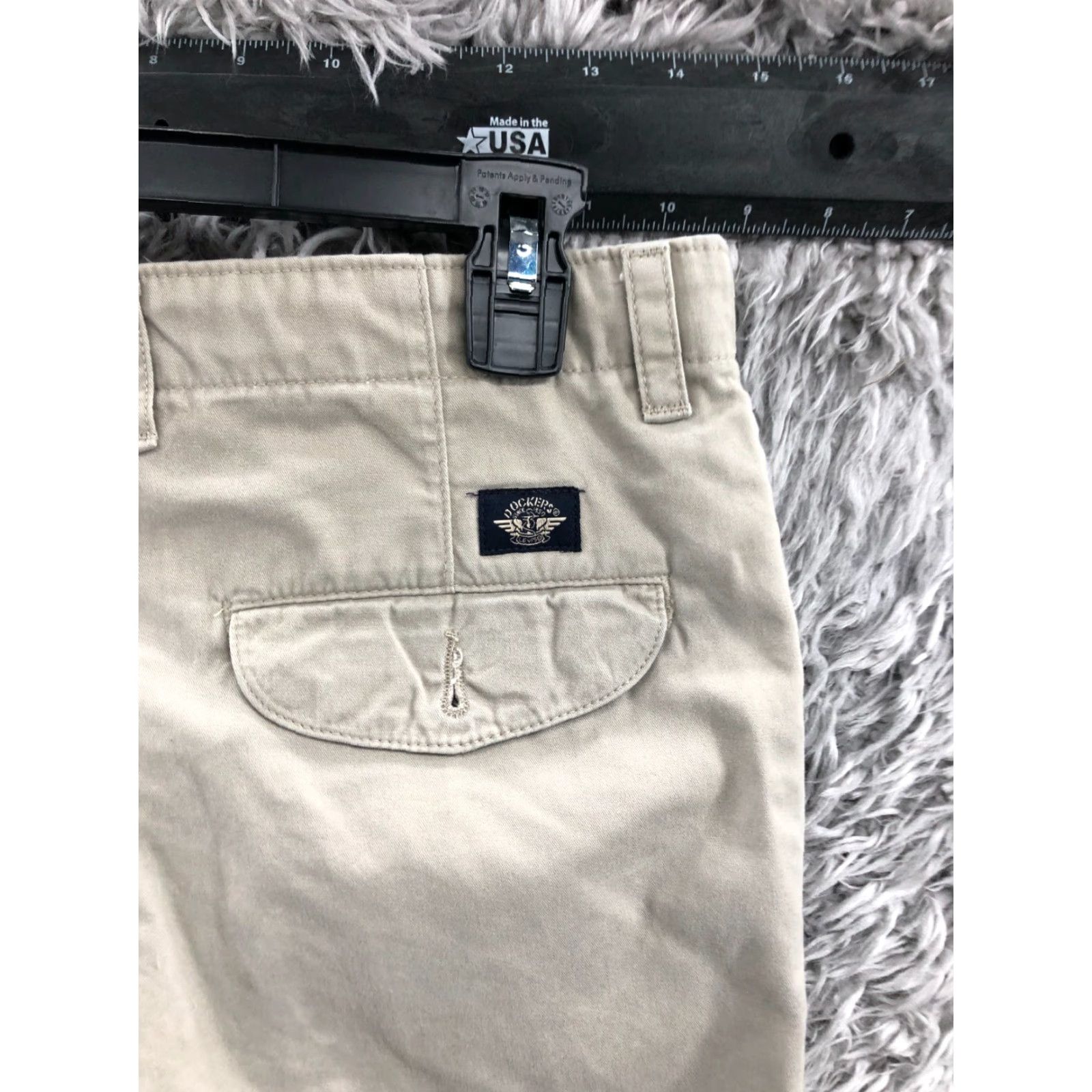 Dockers DOCKERS Pants Chino Slim Straight 38x32 Beige Mens Regular 5-Pocket Flat Front Button Zip Knit Polyester Blend Comfortable Logo Vintage No Size US 38 / EU 54 - 6 Thumbnail