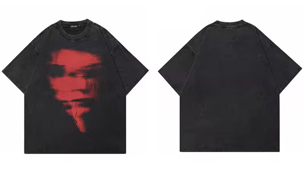 Japanese Brand Y2K Vintage Blurry FACE Washed Short Sleeve T-Shirt Size US S / EU 44-46 / 1 - 3 Thumbnail